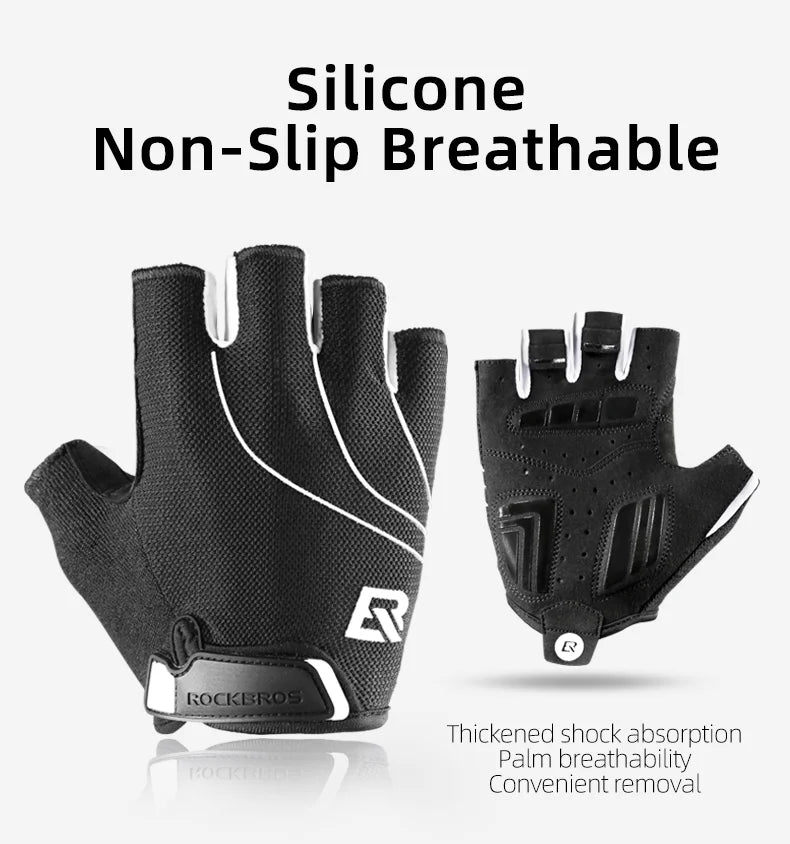 Half-Finger Cycling Gloves – Shockproof, Wear-Resistant, Breathable MTB Road Bike Gloves