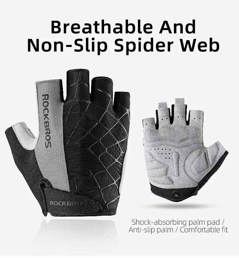 Half-Finger Cycling Gloves – Shockproof, Wear-Resistant, Breathable MTB Road Bike Gloves