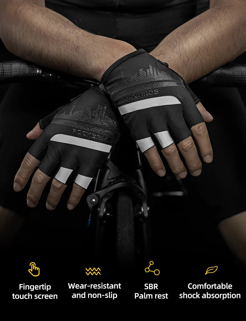 Half-Finger Cycling Gloves – Shockproof, Wear-Resistant, Breathable MTB Road Bike Gloves