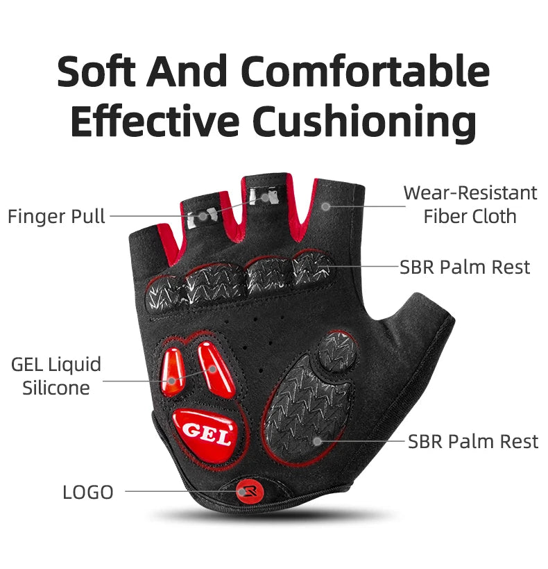 Touchscreen Cycling Gloves – Shockproof GEL-Padded Half-Finger MTB Bike Gloves for Autumn & Spring