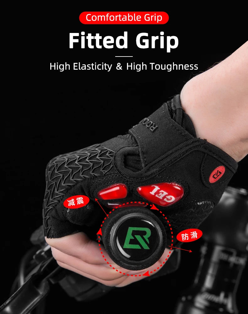 Touchscreen Cycling Gloves – Shockproof GEL-Padded Half-Finger MTB Bike Gloves for Autumn & Spring