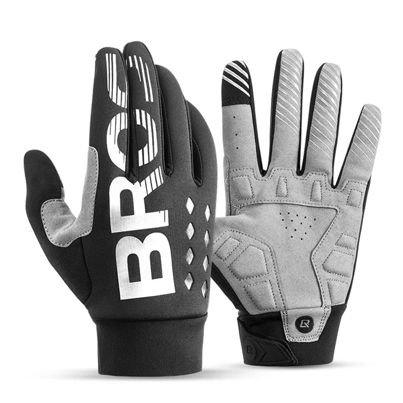 Full-Finger Cycling Gloves – Shockproof, Wear-Resistant, Windproof, Warm & Breathable MTB Gloves