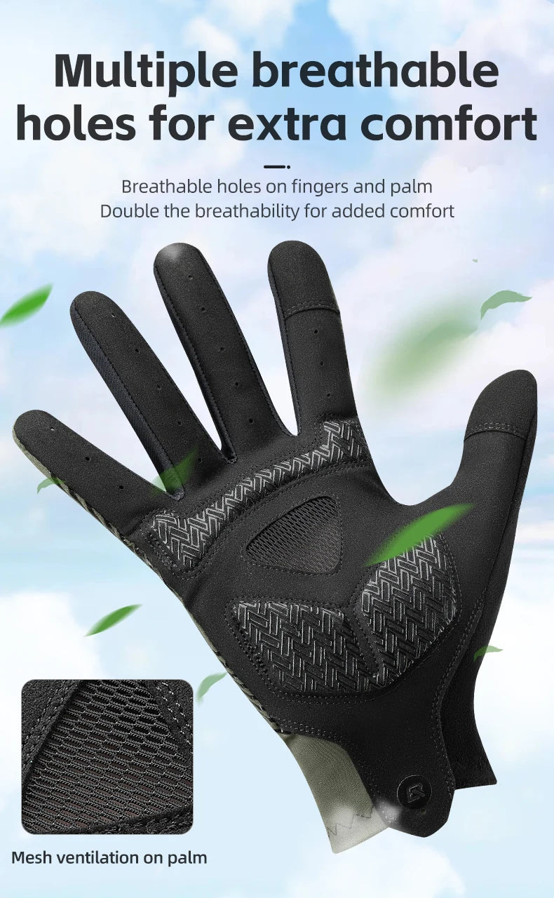 Touchscreen Cycling Gloves – Breathable, Anti-Slip Gloves for Spring/Summer MTB, Road Bike, Gym & Running