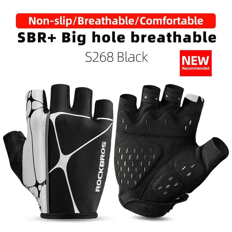 Half-Finger Cycling Gloves – Shockproof, Wear-Resistant, Breathable MTB Road Bike Gloves