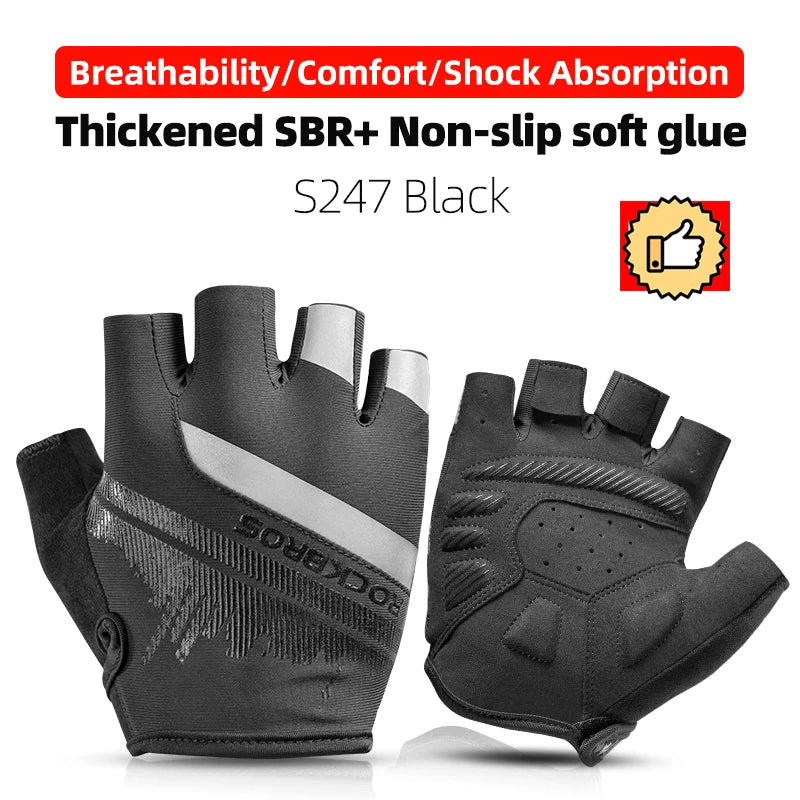 Half-Finger Cycling Gloves – Shockproof, Wear-Resistant, Breathable MTB Road Bike Gloves