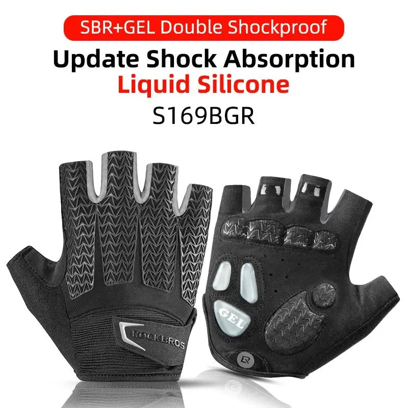 Touchscreen Cycling Gloves – Shockproof GEL-Padded Half-Finger MTB Bike Gloves for Autumn & Spring